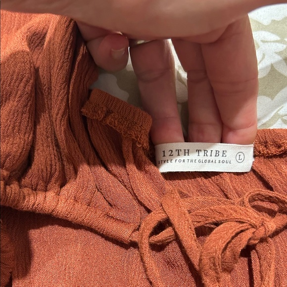 12th Tribe Rust Halter Jumpsuit - Picture 2 of 6